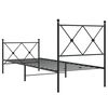 vidaXL Bed Frame Black Steel Small Single Bed Frame Rectangular