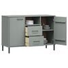 vidaXL Sideboard Grey Solid pine wood, metal Medium Sideboard