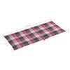 vidaXL Patio Chairs 2 pcs Red Check Pattern Cushions Solid Teak Wood