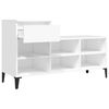 vidaXL Shoe Cabinet White Engineered wood, metal Medium Shoe Cabinet