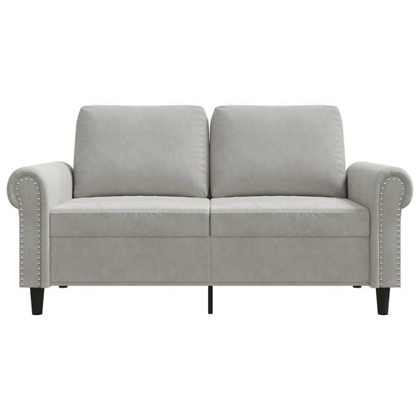 vidaXL 2-seater Sofa Light grey Velvet (100% polyester), metal, textilene