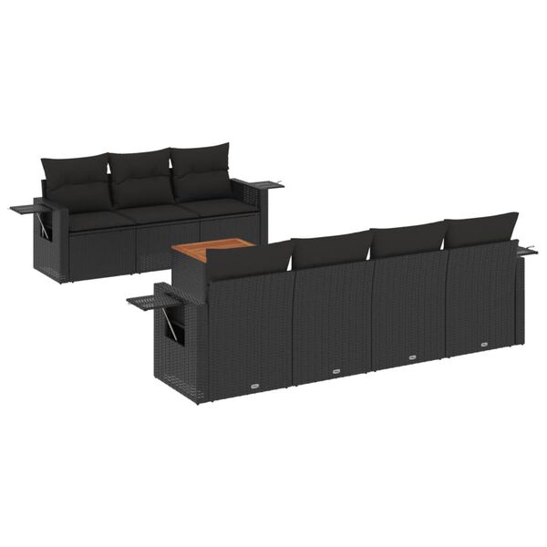 vidaXL Garden Sofa Set Black
