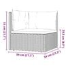 vidaXL Garden Lounge Set Grey PE Rattan, Powder-Coated Steel Standard