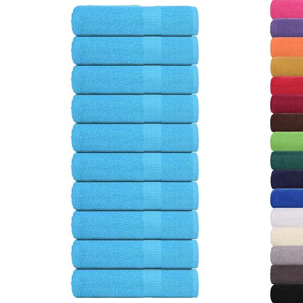 vidaXL Bath Towel Set of 10 Turquoise 100% Cotton 39.4 x 59.1 in