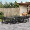vidaXL Garden Dining Set Black PE rattan Large Stackable