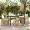vidaXL Garden Dining Set 5 pcs Beige Poly Rattan