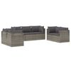 vidaXL Garden Lounge Set Grey PE rattan, powder-coated steel, polyester, PVC