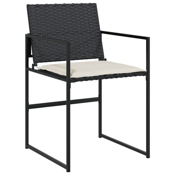 vidaXL Garden Dining Set Black, cream white