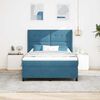 vidaXL LED Box Spring Bed with Mattress Blue 55.1" x 74.8" Velvet