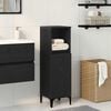 vidaXL Bathroom Cabinet with Shelf Black Oak 11.81 x 11.81 x 39.37 in