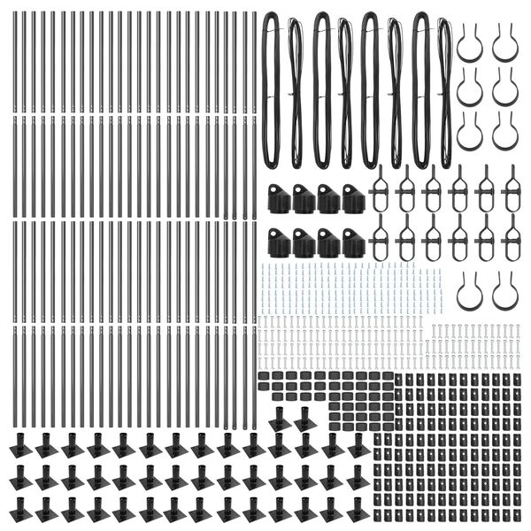 vidaXL Fence Post Other 52 pcs Grey 1.26 x 1.26 x 32.87 in Steel