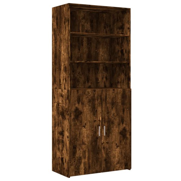 vidaXL Highboard Smoked Oak Engineered Wood 31.5 in x 16.7 in x 72.8 in