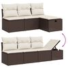 vidaXL Garden Sofa Set Brown Poly Rattan Large Modular Garden Sofa Set