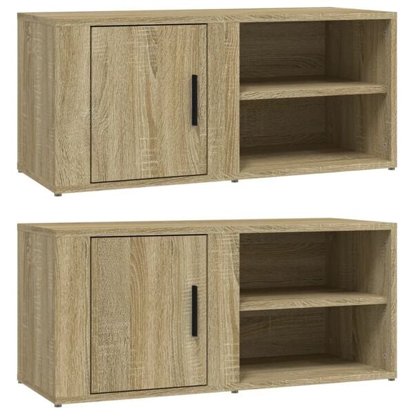 vidaXL TV Cabinet Set of 2 Sonoma oak Engineered wood Standard