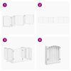 vidaXL Dog Gate Set of 6 White Poplar Wood 118.1 in Foldable