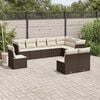 vidaXL Garden Sofa Set Brown PE rattan 10-piece set Modular