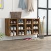 vidaXL Shoe Cabinet Set of 2 Smoked oak Engineered wood