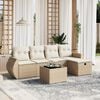 vidaXL Garden Sofa Set Beige Poly Rattan Large Garden Sofa Set