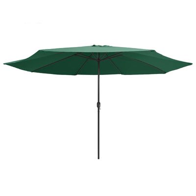 vidaXL Outdoor Parasol with Metal Pole 157.5" Green