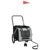 vidaXL Pet Bike Trailer Grey and Black Oxford Fabric and Iron