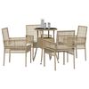 vidaXL Garden Dining Set 5 pcs Beige Poly rattan