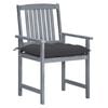 vidaXL Garden Chair Set of 2 Grey Solid Acacia wood Medium Tough