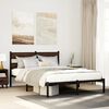 vidaXL Bed Frame Brown Oak Steel, Engineered Wood Full Bed Frame