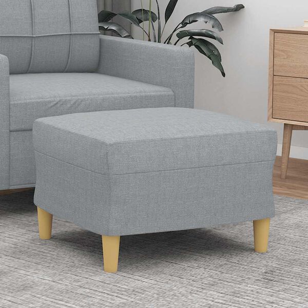 vidaXL Footstool Light gray Fabric (100% polyester), plywood, foam