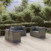 vidaXL Corner Sofa Grey PE rattan, Powder-coated steel, Polyester, PVC