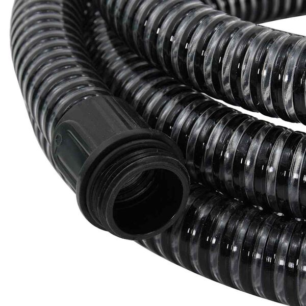 vidaXL Suction Hose Black PVC, Brass 82 Feet Length Durable