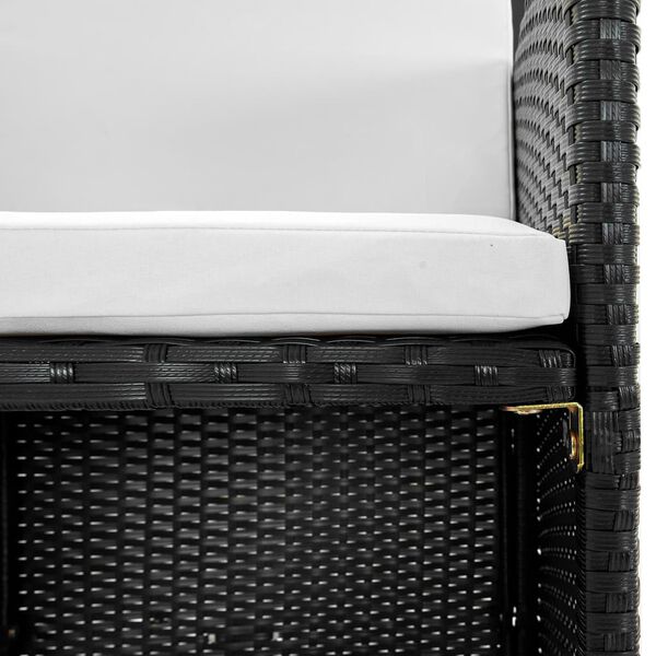 vidaXL Outdoor Dining Set Black Steel frame Large Removable Covers