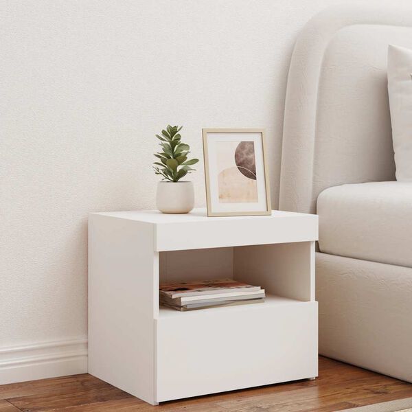 vidaXL Bedside Cabinet White Engineered wood