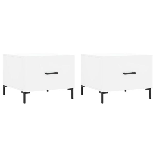 vidaXL Coffee Table Set of 2 White Engineered wood Compact