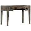 vidaXL Desk Black Solid Mango Wood 43.3x19.7x29.5 in Desk Rectangular
