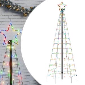 vidaXL LED Christmas Tree Colorful Copper, Iron 70.9 in height Lights