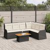 vidaXL Patio Lounge Set Black and cream white
