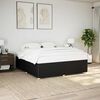 vidaXL Bed Frame Black Polyester, Plywood, Engineered Wood, Solid Pine Wood