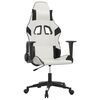 vidaXL Gaming Chair White and Black Faux Leather