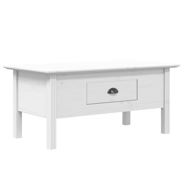 vidaXL Coffee Table White Solid Pine Wood, Engineered Wood, Metal