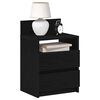 vidaXL Bedside Cabinet Black Engineered wood Medium Bedside Cabinet