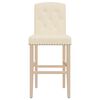 vidaXL Bar Chair Cream Solid rubber wood Standard Footrest Bar Chair