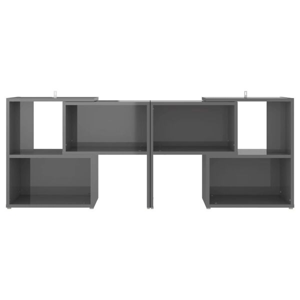 vidaXL TV Cabinet High gloss grey Engineered wood Standard Modular
