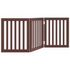 vidaXL Dog Gate Set of 3 Brown Poplar wood 59.1 in long Foldable