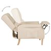 vidaXL Reclining Chair Cream 100% polyester, rubber wood Standard
