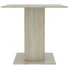 vidaXL Dining Table White and sonoma oak Engineered wood Medium Simple