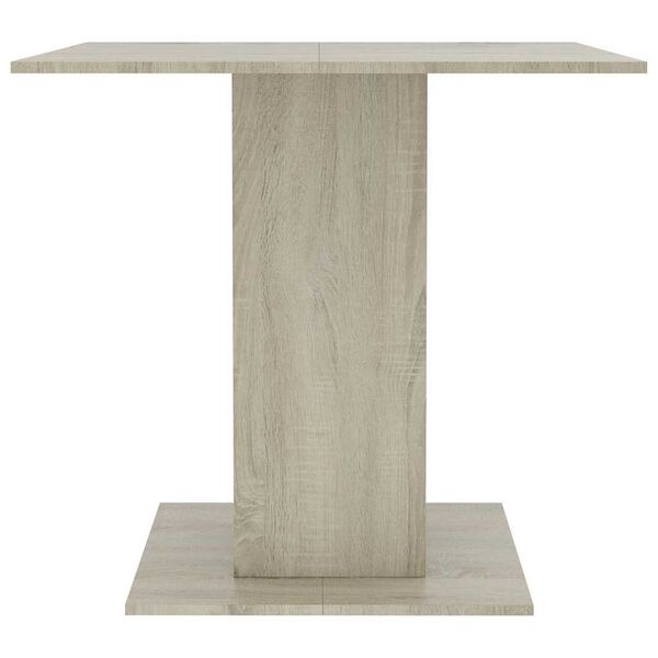 vidaXL Dining Table White and sonoma oak Engineered wood Medium Simple