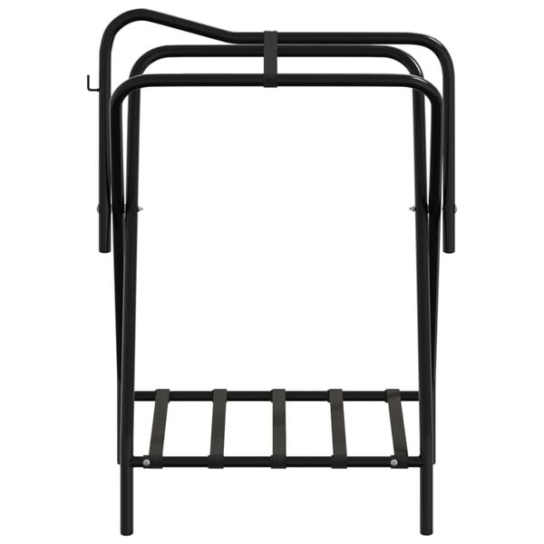 vidaXL Saddle Rack Black Powder-coated steel Compact Foldable