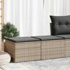 vidaXL Garden Sofa Set Gray PE rattan, powder-coated steel, polyester