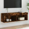 vidaXL TV Stand with LED Lights Smoked Oak 39.4"x11.8"x11.8"