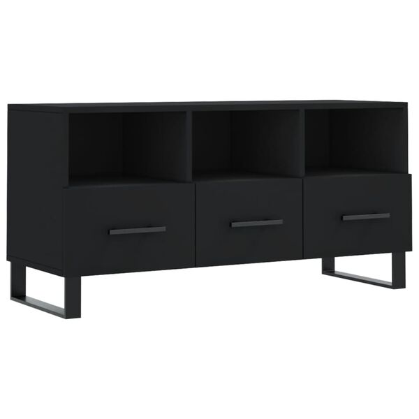 vidaXL TV Cabinet Black 40.2x14.2x19.7" Engineered Wood